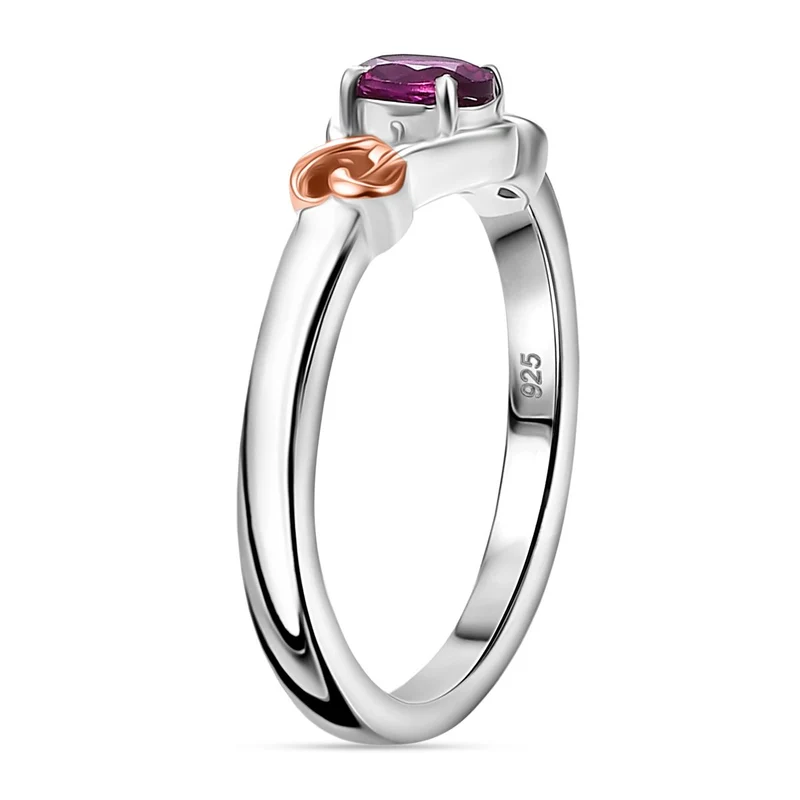 2er Set - AAA Natürlicher Radiant Ember Garnet Ring und Anhänger, Größe (19.00), 925 Silber rhodiniert ca. 0.92 ct
