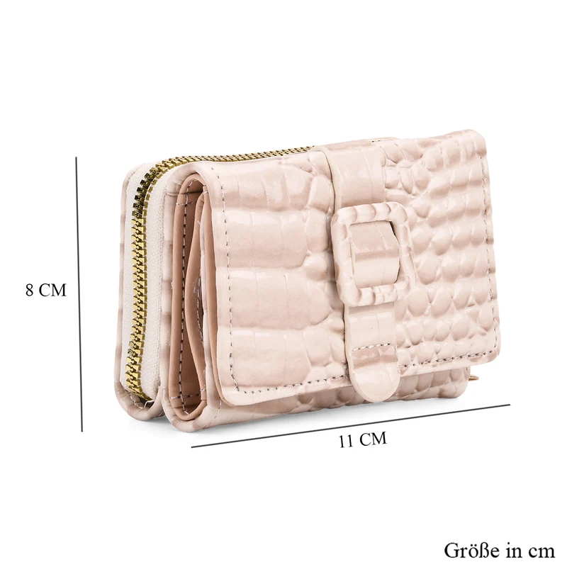 Stilvolle Geldbörse mit Krokodilprägung und RFID-Schutz, 11x8 cm, Grün