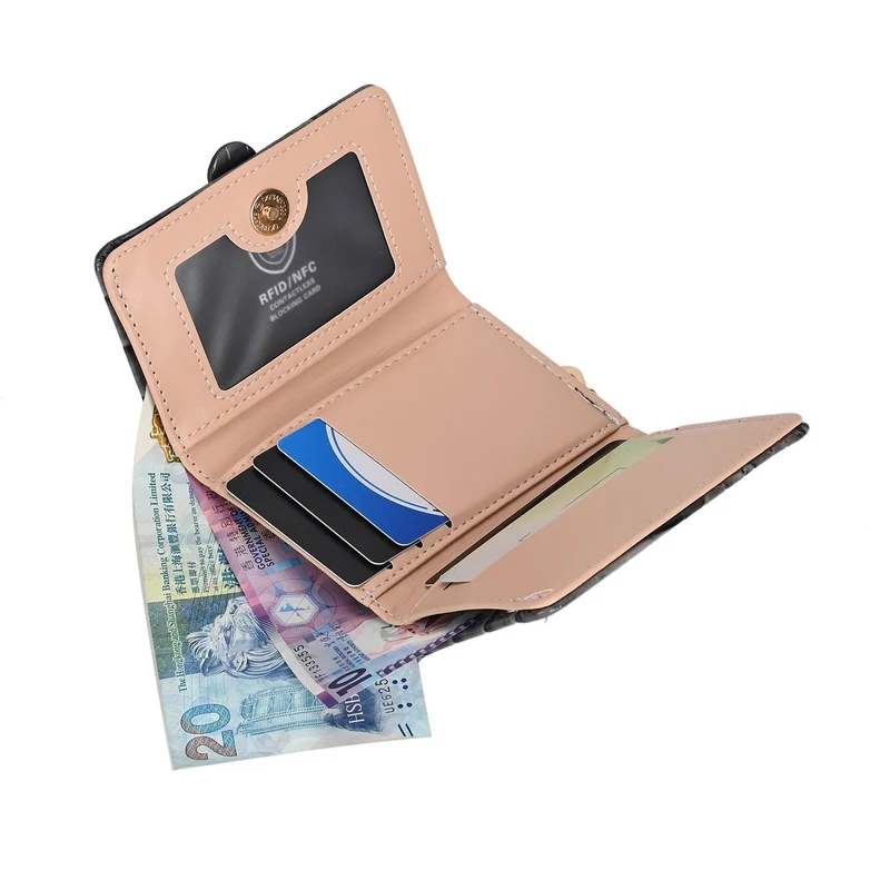 Stilvolle Geldbörse mit Krokodilprägung und RFID-Schutz, 11x8 cm, Grün