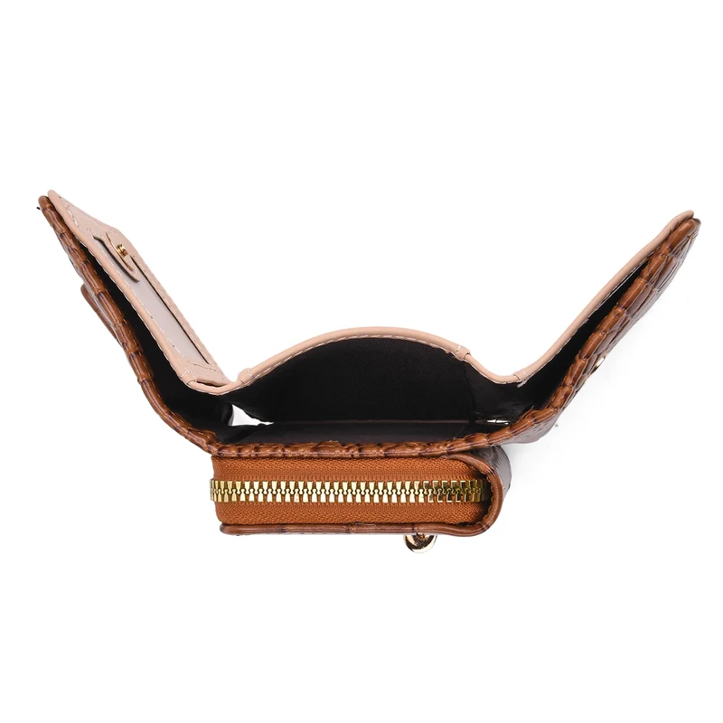 Stilvolle Geldbörse mit Krokodilprägung und RFID-Schutz, 11x8 cm, Grün