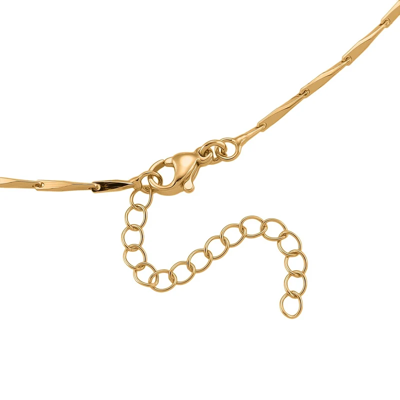 5er-Set Halsketten, ca. 45 cm + 5 cm Extender, Nickelfreies Messing Goldfarben