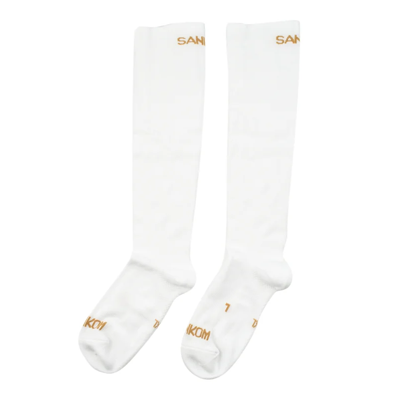 SANKOM Kompressionsstrümpfe, L-XL, Weiß, Größe 42-46