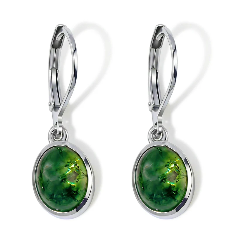 EVER TRUE Moosachat Ohrringe Reine Bronze ca. 4,16 ct.