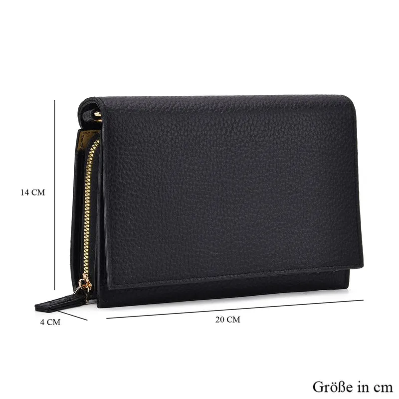 Crossbody-Tasche mit Überschlag und modischem Gliederriemen, RFID-Schutz, ca. 20x4x14 cm , Grün