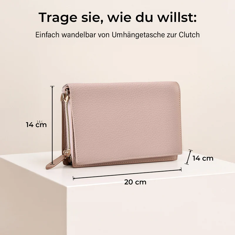 Crossbody-Tasche mit Überschlag und modischem Gliederriemen, RFID-Schutz, ca. 20x4x14 cm , Grün