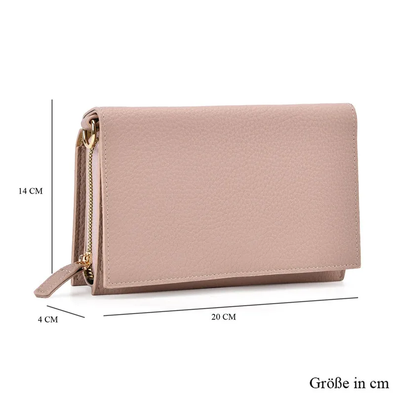 Crossbody-Tasche mit Überschlag und modischem Gliederriemen, RFID-Schutz, ca. 20x4x14 cm , Grün