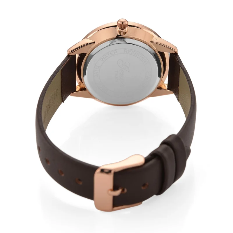 GENOA TIME - Armbanduhr Legierung, silberfarben, Zifferblatt Weiß-Sunshine, 3 ATM wasserdicht