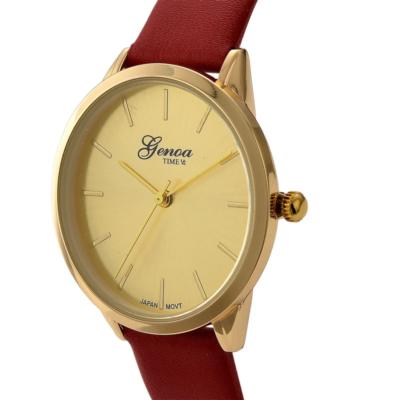 GENOA TIME - Armbanduhr Legierung, silberfarben, Zifferblatt Weiß-Sunshine, 3 ATM wasserdicht