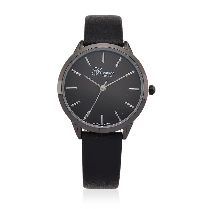 GENOA TIME - Armbanduhr Legierung, silberfarben, Zifferblatt Weiß-Sunshine, 3 ATM wasserdicht