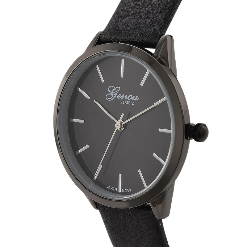 GENOA TIME - Armbanduhr Legierung, silberfarben, Zifferblatt Weiß-Sunshine, 3 ATM wasserdicht