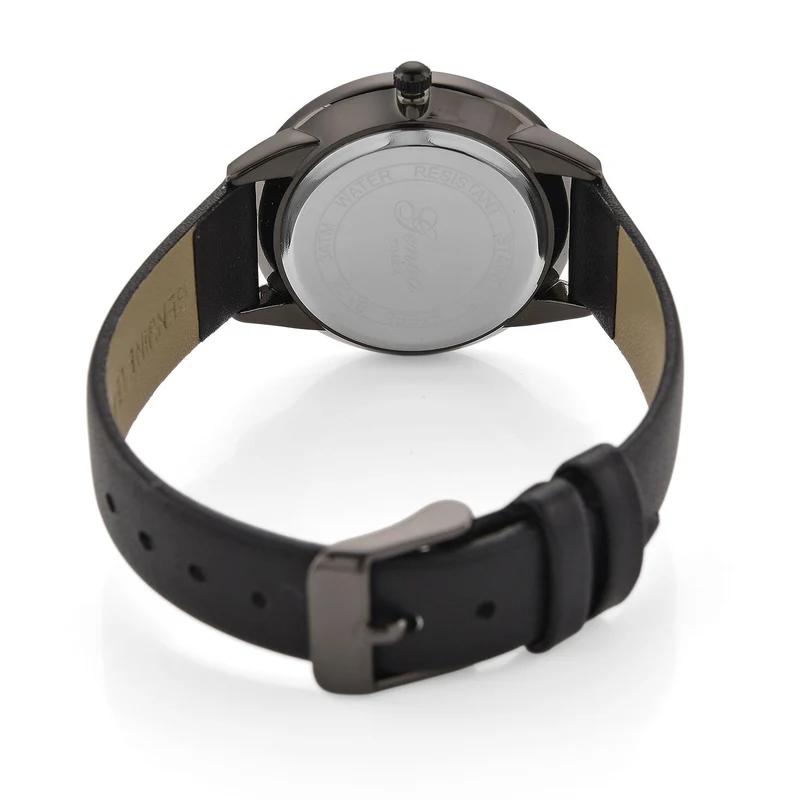 GENOA TIME - Armbanduhr Legierung, silberfarben, Zifferblatt Weiß-Sunshine, 3 ATM wasserdicht