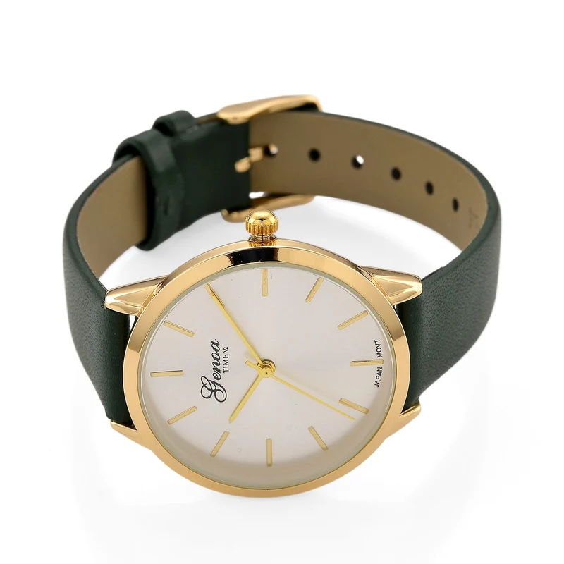 GENOA TIME - Armbanduhr Legierung, silberfarben, Zifferblatt Weiß-Sunshine, 3 ATM wasserdicht