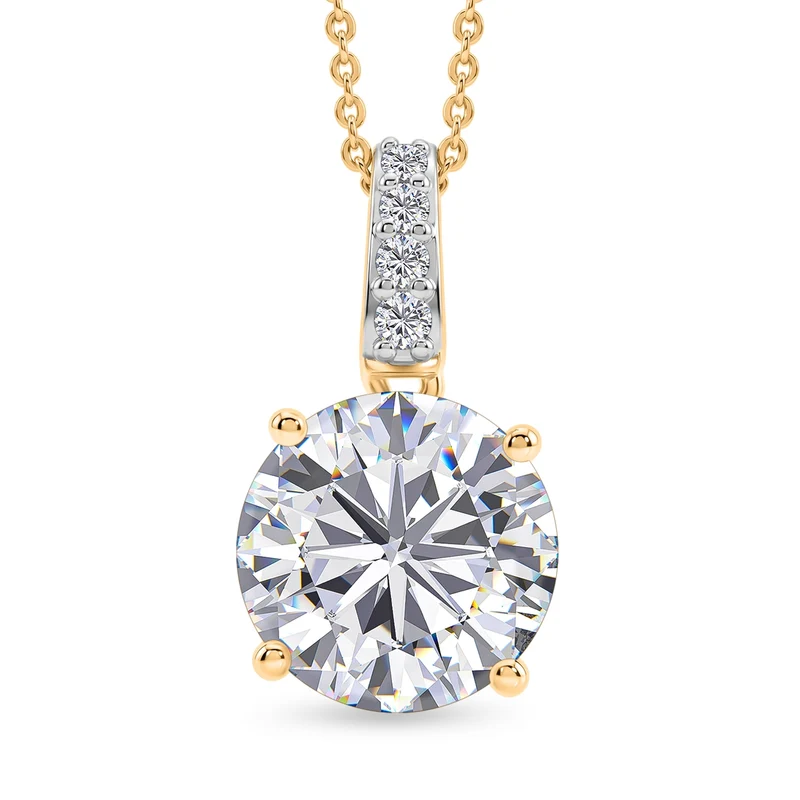 D'Joy Moissanit Schmuckset ca. 50 cm 925 Silber 750 Gelbgold vermeil ca. 5.02 ct