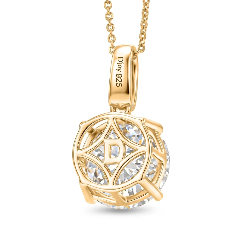 D'Joy Moissanit Schmuckset ca. 50 cm 925 Silber 750 Gelbgold vermeil ca. 5.02 ct