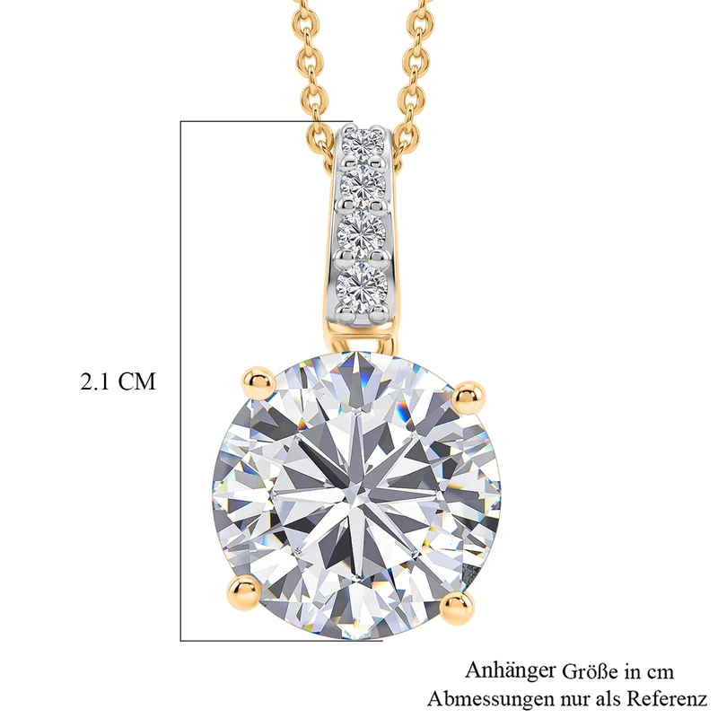 D'Joy Moissanit Schmuckset ca. 50 cm 925 Silber 750 Gelbgold vermeil ca. 5.02 ct