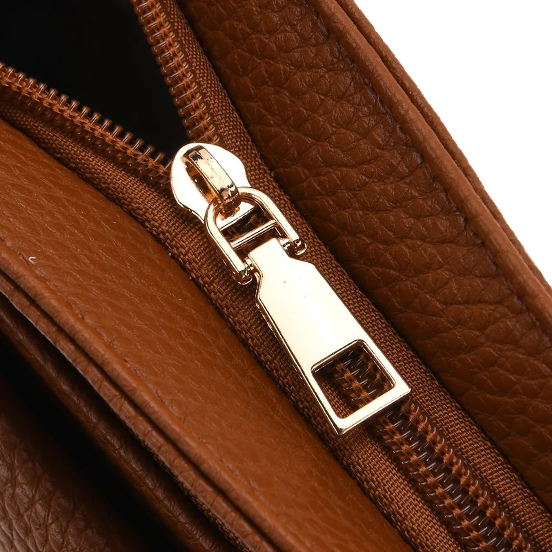 Crossbody-Tasche mit gewebtem Schulterriemen und Reißverschlussfächern, 24x28 cm, Tomatenrot
