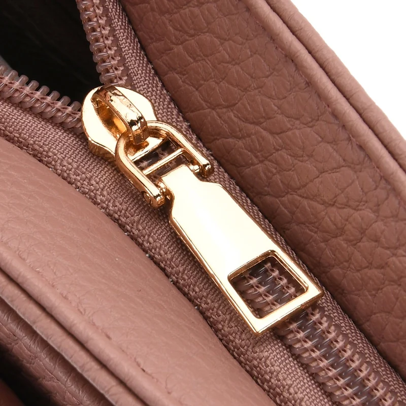 Crossbody-Tasche mit gewebtem Schulterriemen und Reißverschlussfächern, 24x28 cm, Tomatenrot