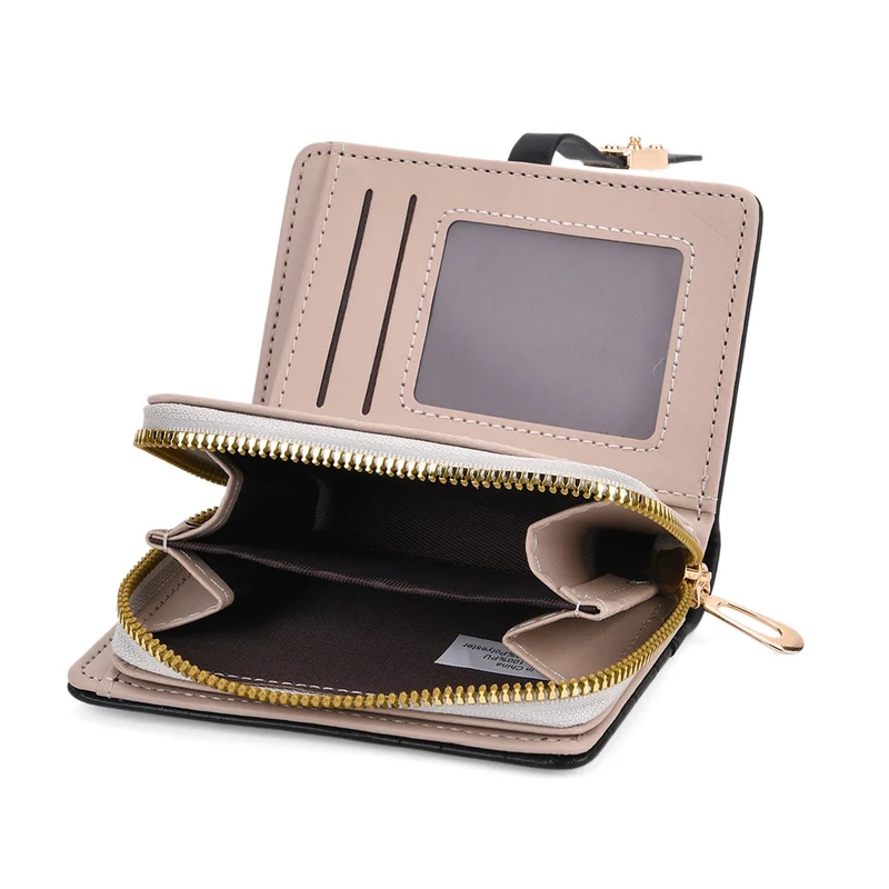 2-teiliges Geldbörsen-Set im Krokoprägungs-Design, Lange Geldbörse 20x10x3 cm und Bifold-Geldbörse 12x9x3,5 cm, Schwarz
