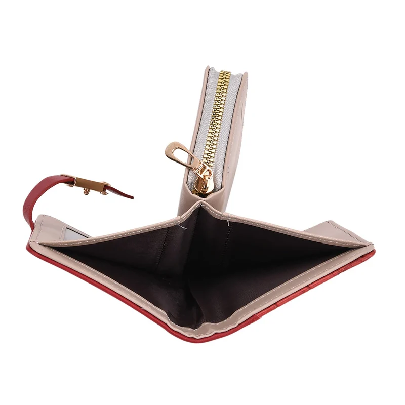 2-teiliges Geldbörsen-Set im Krokoprägungs-Design, Lange Geldbörse 20x10x3 cm und Bifold-Geldbörse 12x9x3,5 cm, Schwarz