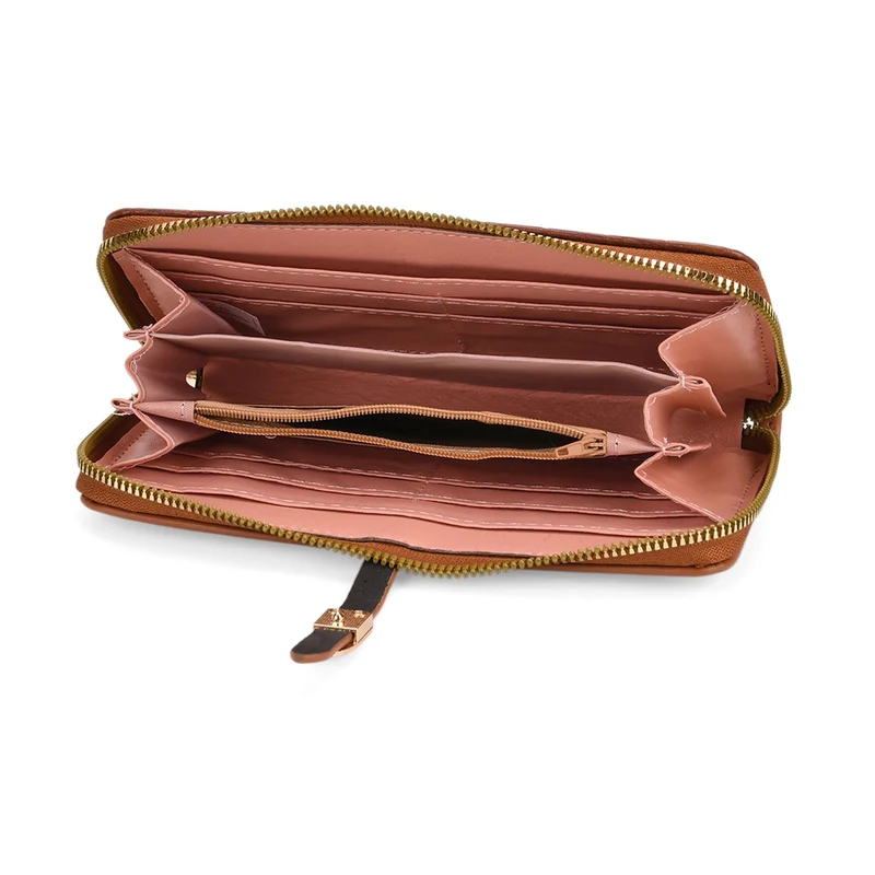 2-teiliges Geldbörsen-Set im Krokoprägungs-Design, Lange Geldbörse 20x10x3 cm und Bifold-Geldbörse 12x9x3,5 cm, Schwarz