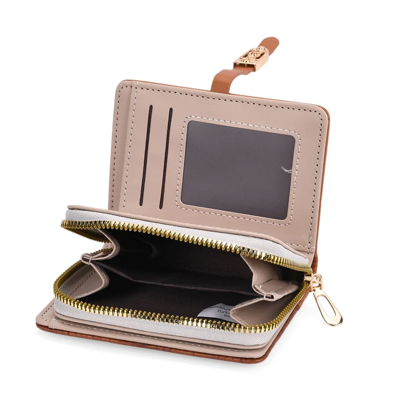 2-teiliges Geldbörsen-Set im Krokoprägungs-Design, Lange Geldbörse 20x10x3 cm und Bifold-Geldbörse 12x9x3,5 cm, Schwarz
