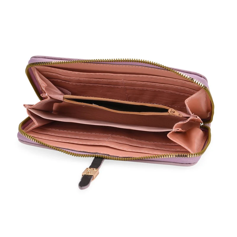 2-teiliges Geldbörsen-Set im Krokoprägungs-Design, Lange Geldbörse 20x10x3 cm und Bifold-Geldbörse 12x9x3,5 cm, Schwarz