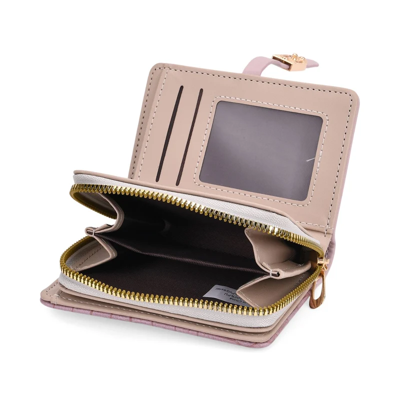 2-teiliges Geldbörsen-Set im Krokoprägungs-Design, Lange Geldbörse 20x10x3 cm und Bifold-Geldbörse 12x9x3,5 cm, Schwarz