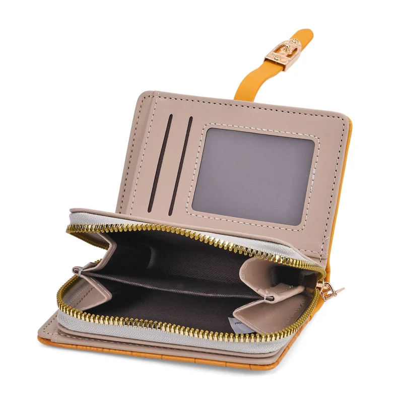 2-teiliges Geldbörsen-Set im Krokoprägungs-Design, Lange Geldbörse 20x10x3 cm und Bifold-Geldbörse 12x9x3,5 cm, Schwarz