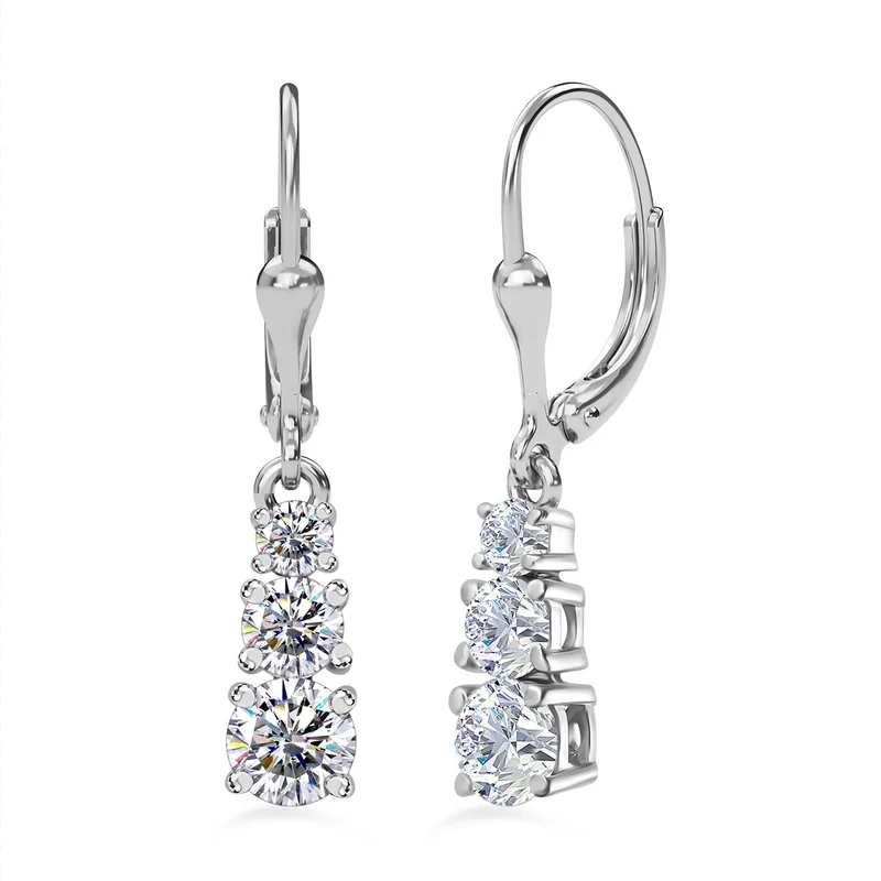 EF Moissanit Schmuckset 925 Silber platiniert ca. 7,19 ct.