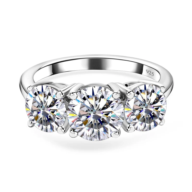 EF Moissanit Schmuckset 925 Silber platiniert ca. 7,19 ct.