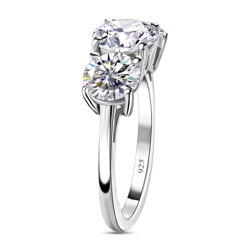 EF Moissanit Schmuckset 925 Silber platiniert ca. 7,19 ct.