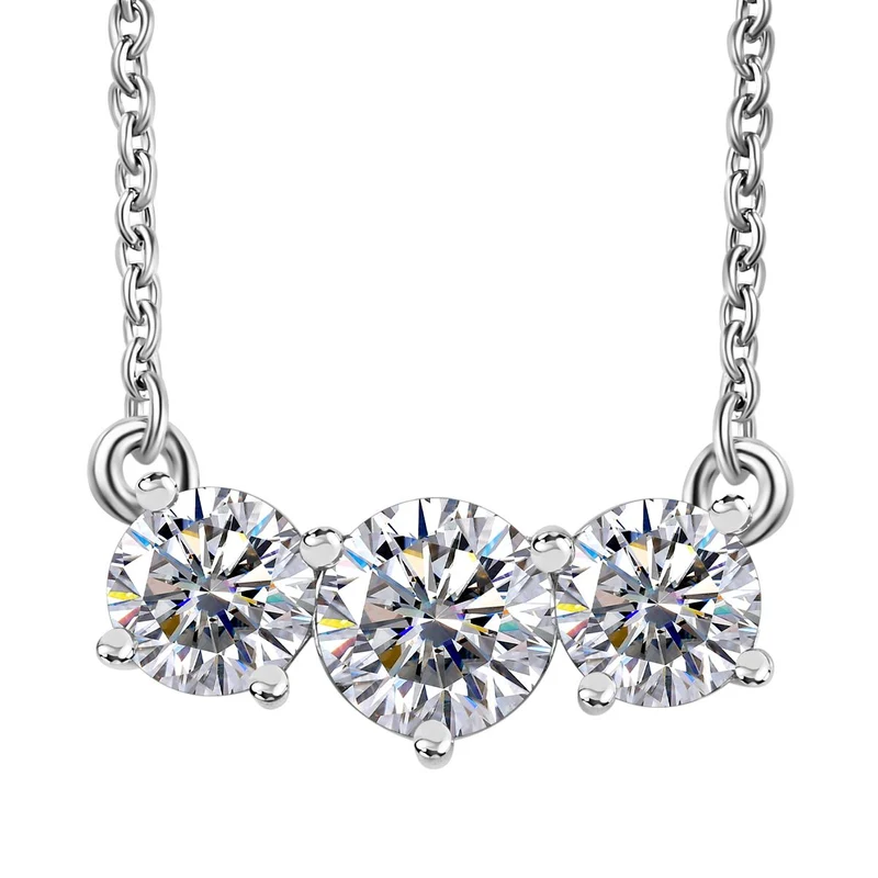 EF Moissanit Schmuckset 925 Silber platiniert ca. 7,19 ct.