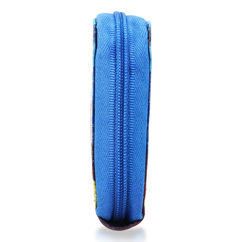 Handbemalte Leder Geldbörse RFID, Tan, 22.8 x 2.5 x 12.7 cm
