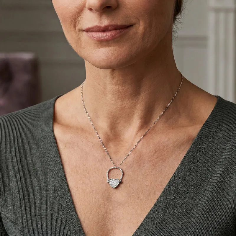 LUXURIANT DIAMOND - Lab Grown Blauer Diamant SI, Lab Grown Diamant Herz-Schmuckset, Ring und Anhänger, ca. 50 cm 925 Silber Rhodiniert (Größe 21.00) ca. 1.03 ct