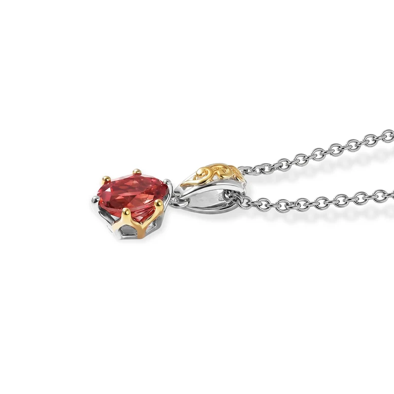 3er Set - EVER TRUE Lab Grown Padparadscha-Saphir Anhänger mit Kette, Ring und Ohrringe, ca. 50 cm (Größe 18.00) ca. 4,88 ct.
