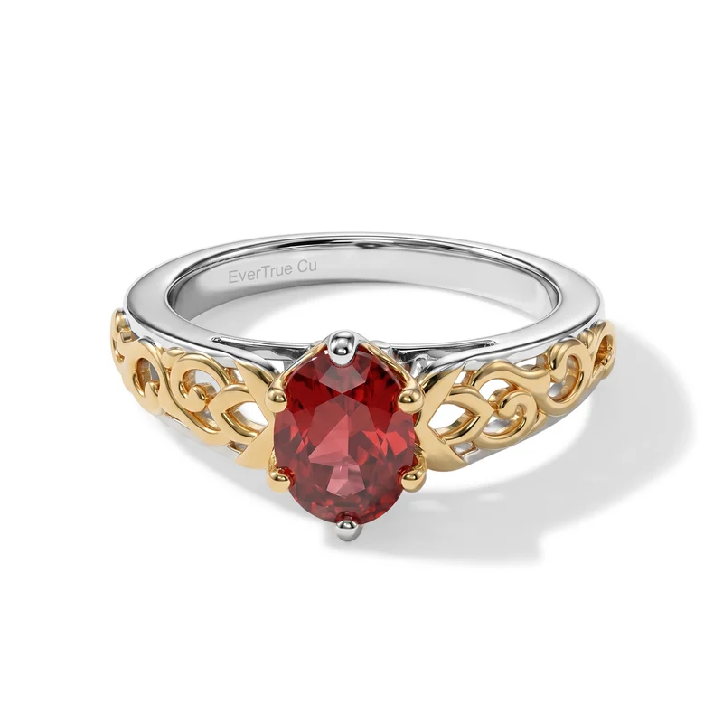 3er Set - EVER TRUE Lab Grown Padparadscha-Saphir Anhänger mit Kette, Ring und Ohrringe, ca. 50 cm (Größe 18.00) ca. 4,88 ct.