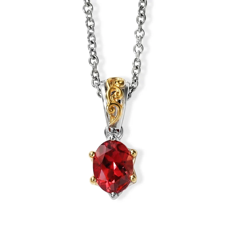 3er Set - EVER TRUE Lab Grown Padparadscha-Saphir Anhänger mit Kette, Ring und Ohrringe, ca. 50 cm (Größe 18.00) ca. 4,88 ct.