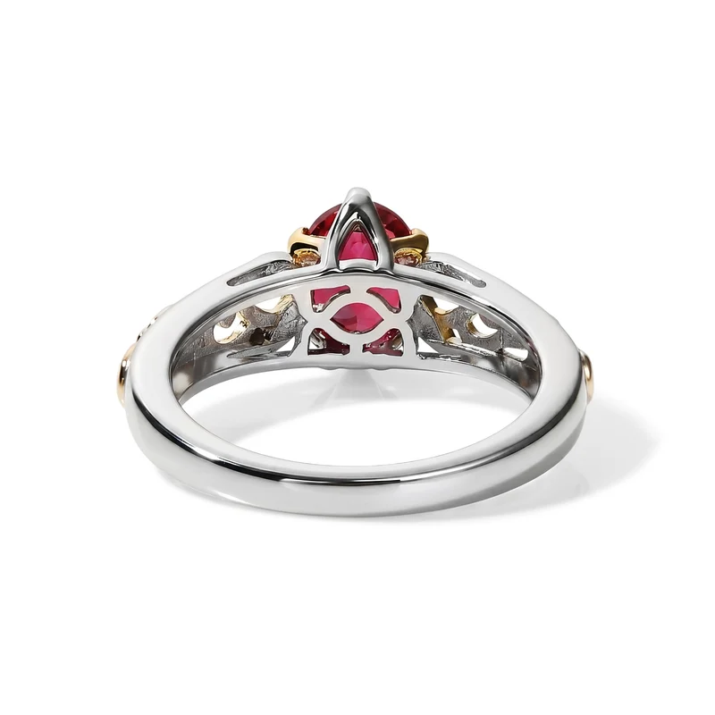 3er Set - EVER TRUE Lab Grown Padparadscha-Saphir Anhänger mit Kette, Ring und Ohrringe, ca. 50 cm (Größe 18.00) ca. 4,88 ct.