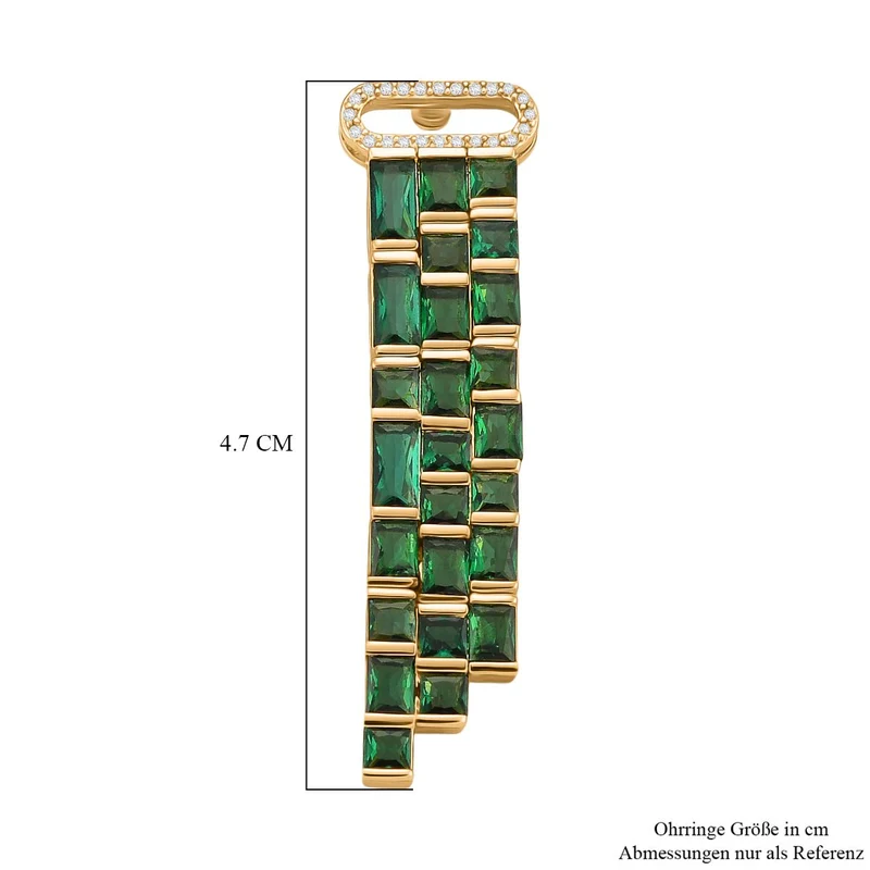 Weißer Zirkonia, Glas Ohrringe, Nickelfreies Messing goldfarben