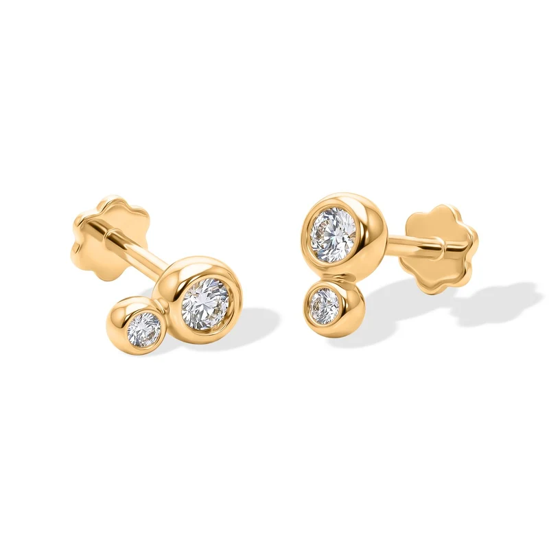 LUXURIANT 0,25 ct. SI-GH Labor Diamant Ohrringe mit pieksfreiem Verschluss, 925 Silber rhodiniert