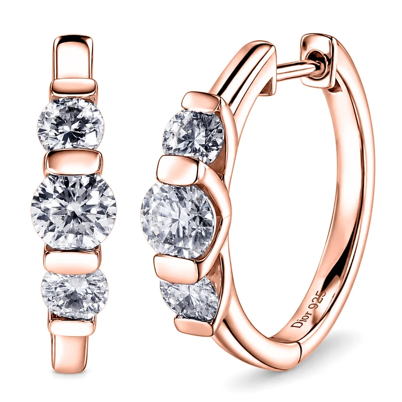 D'Joy Moissanit Ohrringe 925 Silber Platiniert ca. 1.86 ct
