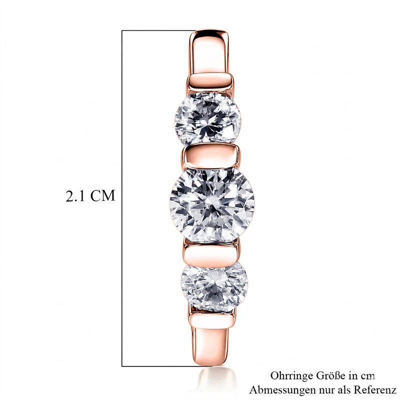 D'Joy Moissanit Ohrringe 925 Silber Platiniert ca. 1.86 ct