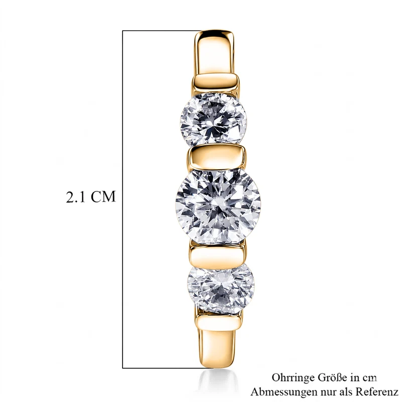 D'Joy Moissanit Ohrringe 925 Silber Platiniert ca. 1.86 ct