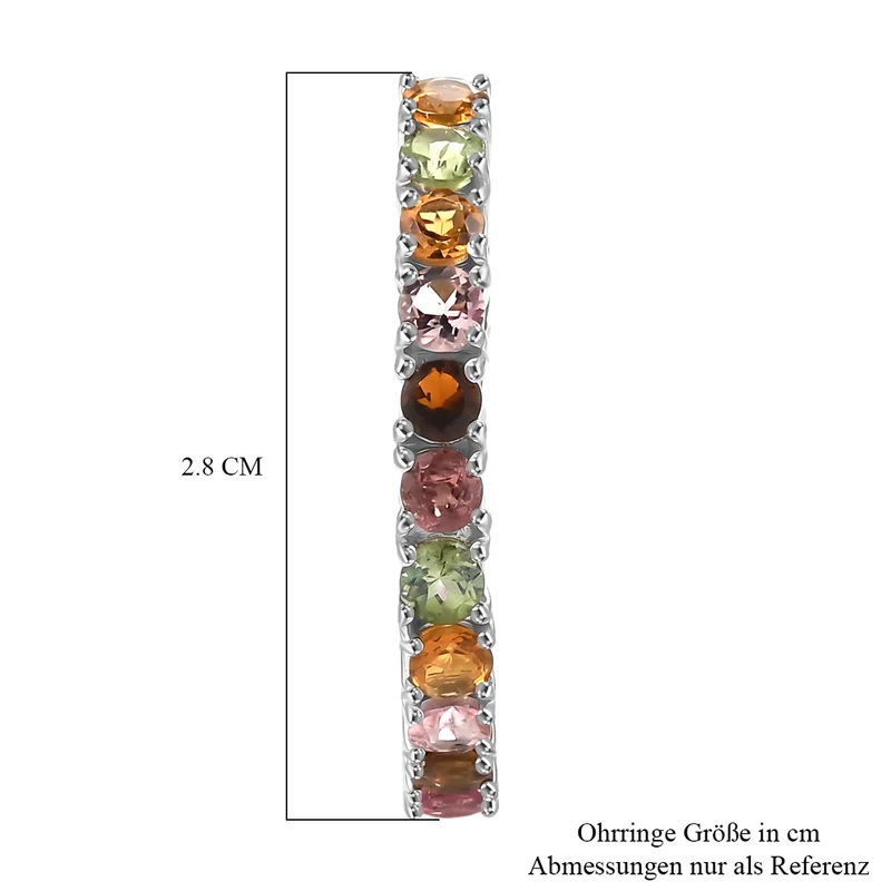 D'Joy AA Mehrfarbieg-Turmalin Ohrringe 925 Silber 750 Gelbgold vermeil ca. 4.28 ct