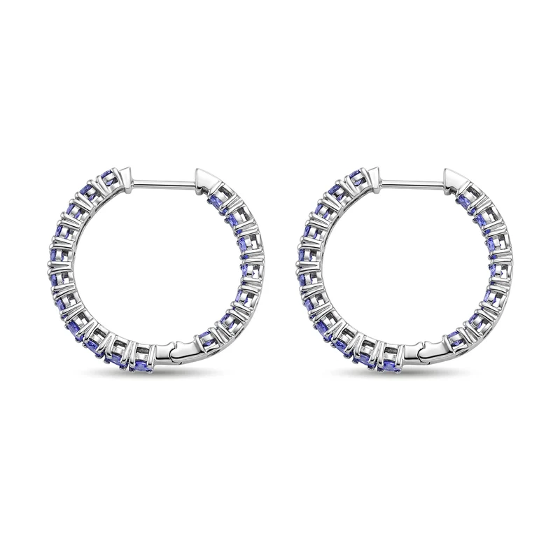 D'Joy Tansanit Ohrringe 925 Silber Rhodiniert ca. 3,96 ct.