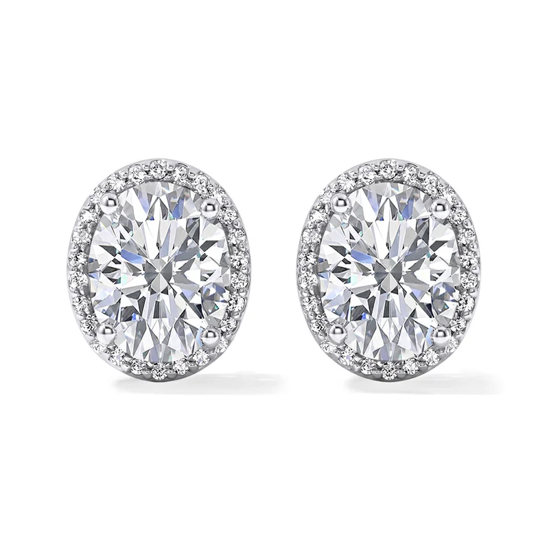 AAA Zirkonia Ohrringe Nickelfreies Messing rhodiniert 2.00 ct