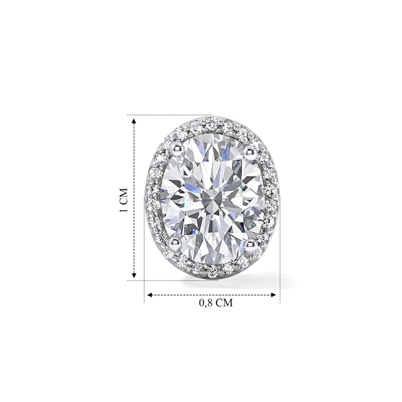 AAA Zirkonia Ohrringe Nickelfreies Messing rhodiniert 2.00 ct