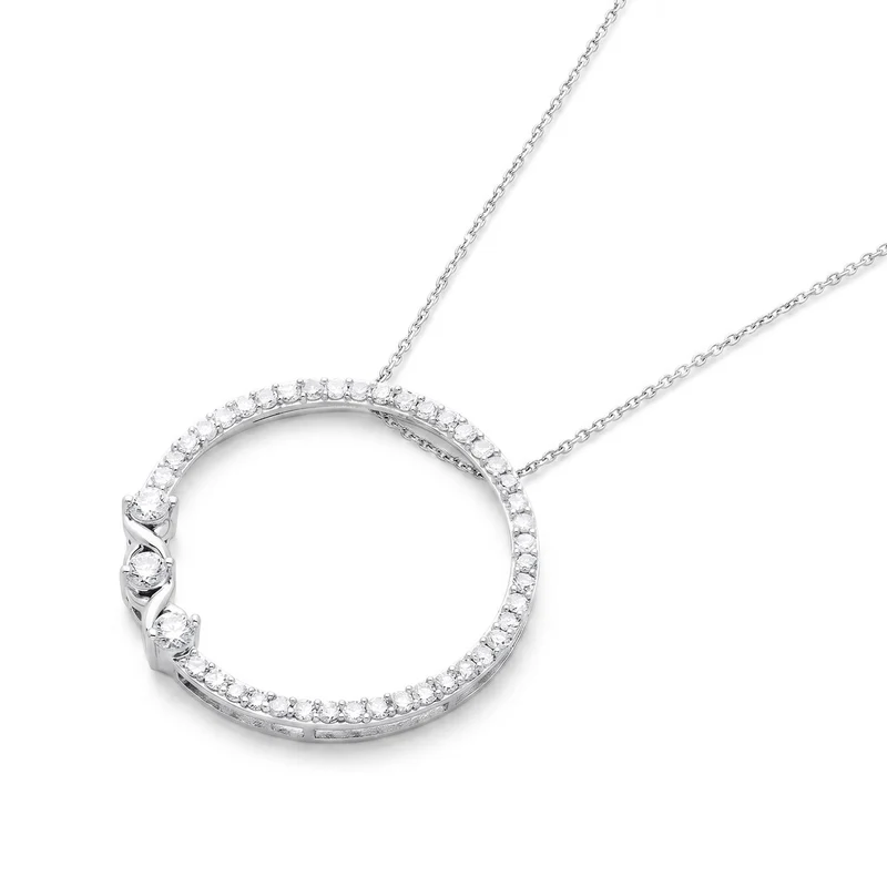 LUXURIANT DIAMOND - Lab Grown Diamant SI-GH Schmuckset ca. 50 cm 925 Silber Rhodiniert ca. 1.00 ct