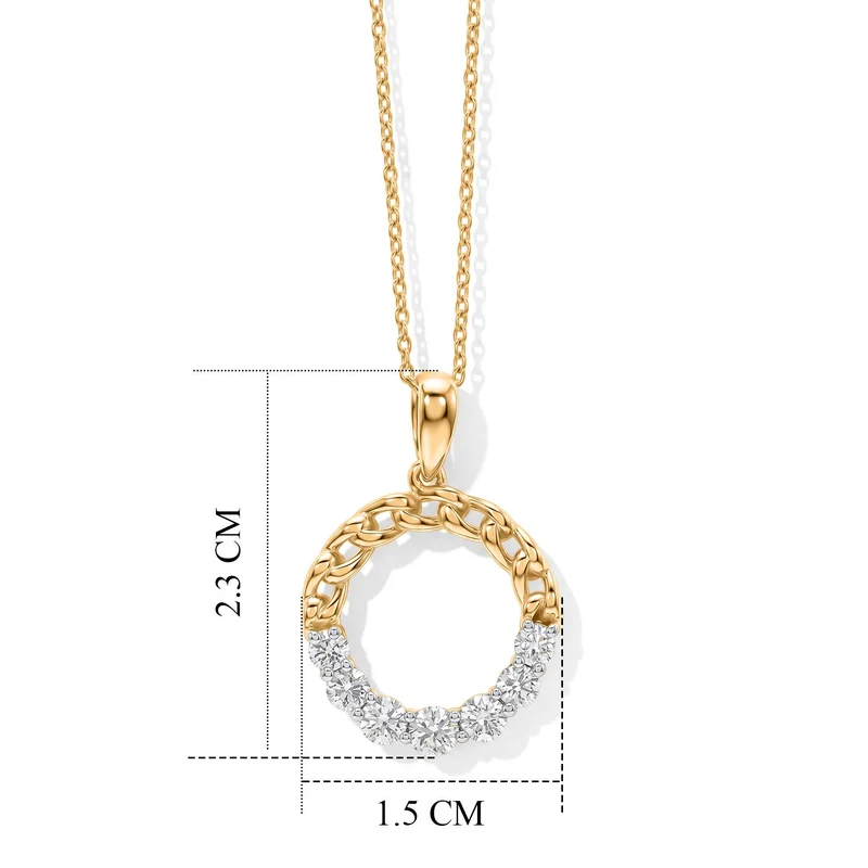 LUXURIANT DIAMOND - Lab Grown Diamant SI-GH Schmuckset ca. 50 cm 925 Silber 750 Gelbgold vermeil ca. 0,55 ct.