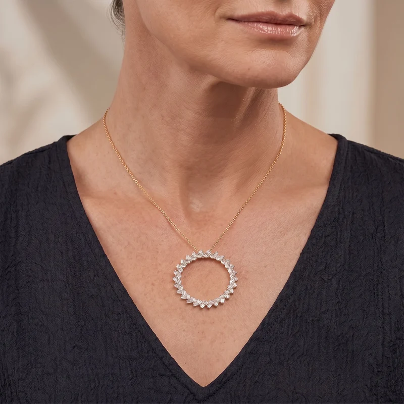 LUXURIANT DIAMOND - Lab Grown Diamant SI-GH Schmuckset ca. 50 cm 925 Silber 750 Gelbgold vermeil ca. 1.00 ct